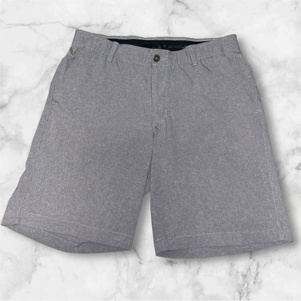 Under Armour HeatGear Golf Shorts Gray Flat Front Lightweight Mens Size 36